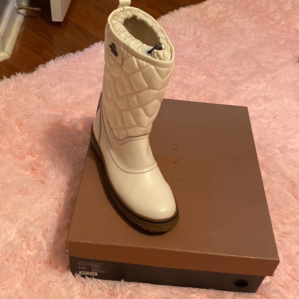Coach White Boots Women 8.5